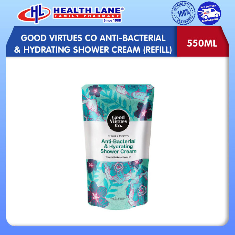 GOOD VIRTUES CO ANTI-BACTERIAL & PELEMBAP SHOWER KRIM (REFILL) (550ML)